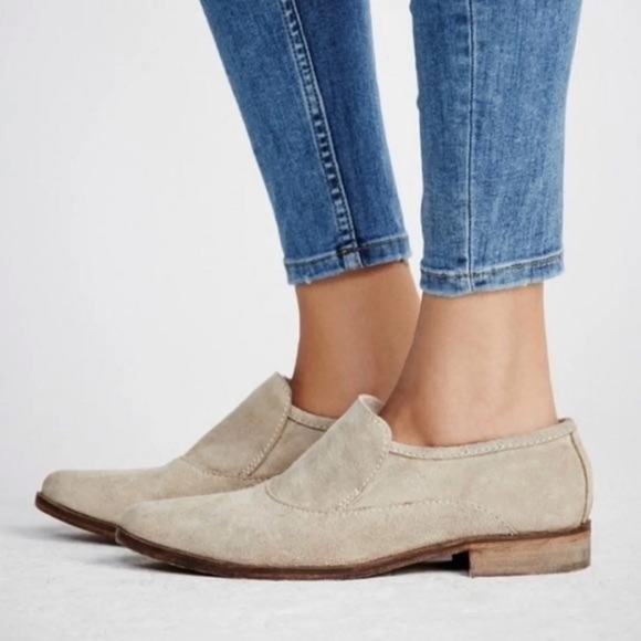 Free People Brady Loafer Lt Tan Slip On Leather Casual Boho Pointed Toe … - Picture 10 of 11
